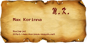 Max Korinna névjegykártya